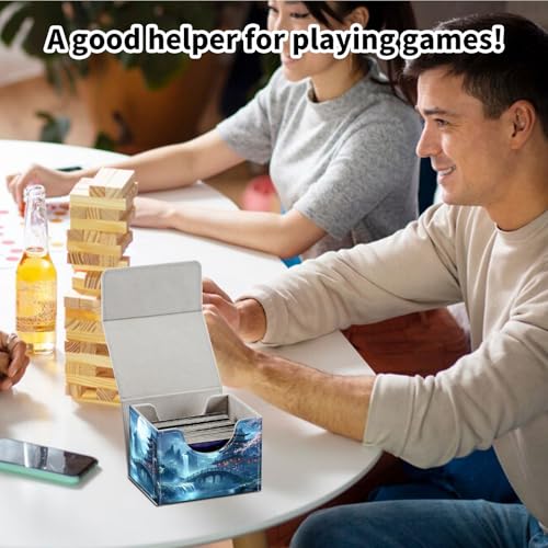 Stylish MTG Deck Box for 110+ Cards, Magnetic Commander Deck Case with Bonus Game Card Pouch, Durable Storage for TCG and Sleeved Magic Cards, Ancient Japanese - color: Ancient Japanese