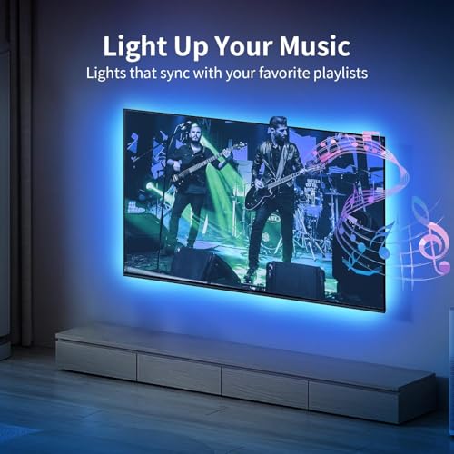 KSIPZE LED Lights for TV, 16.5ft TV led Backlight for 45-75 Inch TVs RGB TV Backlight Behind Music Sync Smart APP & Button Control TV LED Strip Lights USB Powered for Bedroom/Gaming | RGB TV Backlight Behind Music Sync Smart APP & Button Control TV LED St