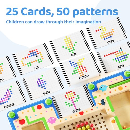 zhiwuzhu 2 in1 Magnetic Color and Number Maze,Wooden Montessori Preschool Learning Activities Toys,Toddler Travel Essentials Toys,3 4 5 Year Old Boy Girl Birthday Gift Toys - style: Intelligence