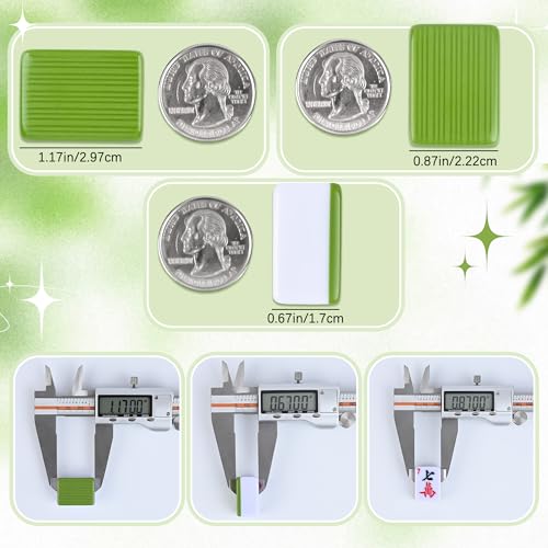 Chinese Green Small Mahjong Set with Carry Bag - 152 Melamine Tiles (144 Numbered + 8 Blank), 1.17" Size, Includes Instructions, Dices, Wind Indicator, Chips & Mahjong Mat (Majiang,中国麻将) - color: Green, size: 1.17 in