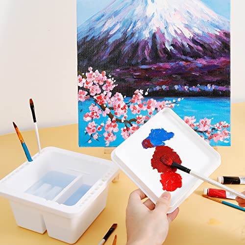 MyLifeUNIT Paint Brush Cleaner, Paint Brush Holder and Organizers for Acrylic, Watercolor, and Water-Based Paints (White) - color: White