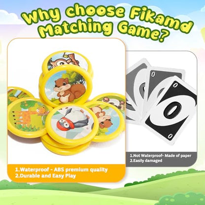 Memory Matching Board Game for Kids: 36 PCS Animal Matching Chess for Kids Games 18 Pairs Memory Cards for Toddlers - Preschool Educational Learning Activities for Boys Girls Family Board Game