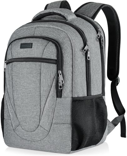 BIKROD Travel Laptop Backpack for Men and Women, Backpacks for School Teen Boys, Business Anti Theft Slim Sturdy Back Pack Adult Computer Bag Gift 15.6 IN Laptop, Grey - color: Grey, size: 15.6 Inch