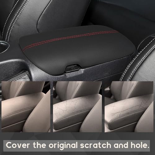 ramuel Center Console Armrest Cover for Ford Mustang 2015-2025 | Anti-Scratch ，Non-Slip ，PU Leather ，Easy Install - size: for Mustang
