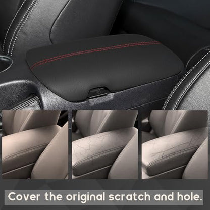 ramuel Center Console Armrest Cover for Ford Mustang 2015-2025 | Anti-Scratch ，Non-Slip ，PU Leather ，Easy Install - size: for Mustang