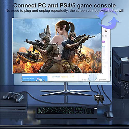 HDMI 2.1 Ultra HD 8K High Speed 48Gbps Directional Switch Adapter 2in 1out 8K@60Hz 4K@120Hz Converter Compatible with XBOX PS5 Projectors Monitors | Ultra HD 8K 4K, Directional 2in 1out Adapter, Compatible with XBOX PS5 Projectors Monitors,120Hz Refresh R