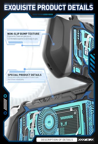 Mumba Dockable Case for Nintendo Switch OLED 2021, [Blade Series] TPU Grip Protective Cover Accessories Compatible with Nintendo Switch OLED 7 Inch and Joy-Con Controller (Marine) - color: Marine
