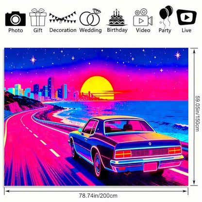KKYEJLQYI UV Reactive Tapestry, Black Light Neon Wall Tapestry, Luminous Space Tapestry, Bedroom, Living Room, Game Room Decoration Large Tapestry (City-5) - color: City-5