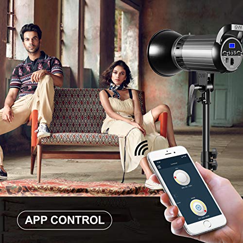 GVM Great Video Maker 100W Bi-Color LED Video Light with Bowens Mount, APP Control, Lantern Softbox, Dimmable 3200K-5600K, CRI 97+