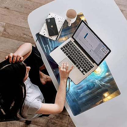 Playmat 24" x 14" Game Mats Tabletop Magic for MTG/TCG Cards, Trading Card Game Playing Stitched Play Mats Commander Deck Gaming Desk Mat Card Gameplay Mats, Cat Wizard Casting Spell - color: Cat Wizard Casting Spell, size: 24"X14"