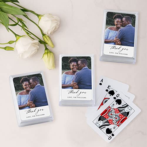 WEDDINGSTAR Custom Photo Printed Playing Card Favor (1, Scripted Beginnings) - color: Scripted Beginnings