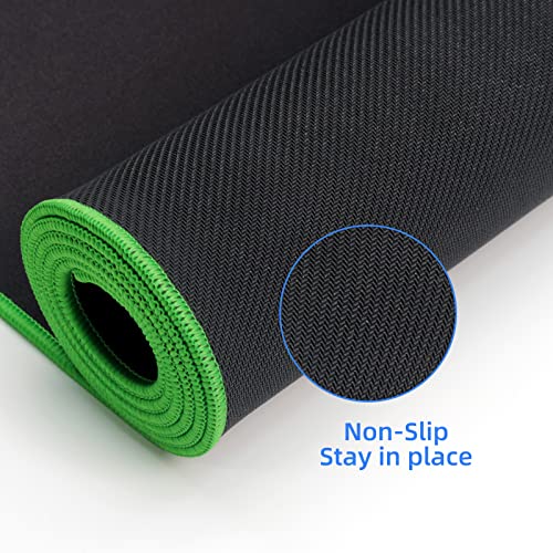 Wolaile Large Computer Mouse Pad for Desk-Green Stitched Edge-50x17 inches - color: Green, size: 50"x17"