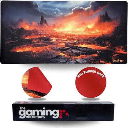 The Gaming Mat Company Single Player MTG Playmat & Mouse Pad – 28" x 14" Lava Valley Gaming Mouse Pad Compatible with Magic: The Gathering playmats, MTG Cards, TCG Gaming mat - color: Lava Valley