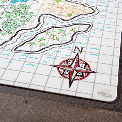 Double-Sided Role Playing RPG Game Mat- Reversible Silicone Battle Matte Grid w Hexes and Squares- XL 20"x20"-Foldable, Rollable, Wet Eraseable - Made for D&D Dungeons Dragons, Pathfinder and More | Foldable Silicone Battle Map, Wet Erase and Rollable, fo