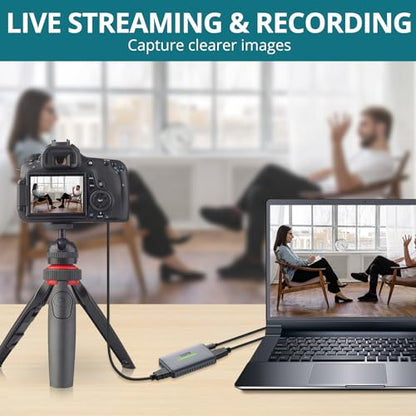 4K HDMI Capture Card, USB 3.0 Game Video Recorder with RGB Indicator | Capture up to 4K30, 1440p60 or 1080p120 with 4K60 loop-out, low latency, mic/line input and plug-and-play setup.