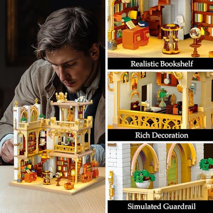 JMBricklayer Medieval House Building Kit for Adults 30126, Euro-Style Bookstore Building Sets with LED Light, Creative Modular Architecture Sets, Collectible House Toy Model, Gift for Adult Women - style: Classic