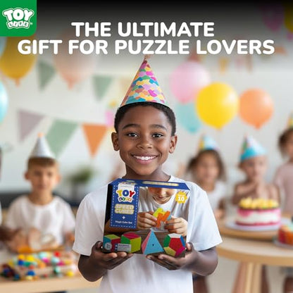 STEAM Life Speed Cube Set 10 Pack Magic Cube | Includes 2x2 3x3 4x4 5x5 Speed Cube, Pyramid Cube, Megaminx Cube Puzzle Cube Bundle Collection Cube, Toys Gift for Kids & Adults - color: 10 Pcs