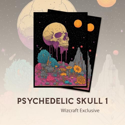 Psychedelic Skull 1 - MTG Card Sleeves, 104ct, Standard Size | Perfect for Double Sleeving, Smudge Resistant Matte Back, Standard 66x92mm - Compatible with Magic The Gathering & TCG Cards - color: Psychedelic Skull 1