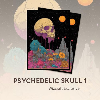 Psychedelic Skull 1 - MTG Card Sleeves, 104ct, Standard Size | Perfect for Double Sleeving, Smudge Resistant Matte Back, Standard 66x92mm - Compatible with Magic The Gathering & TCG Cards - color: Psychedelic Skull 1