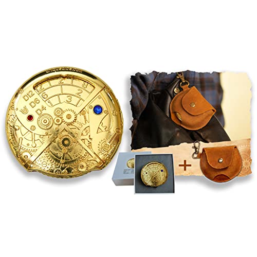 Roulette Mechanical Spinner Dice Set for Dungeons and Dragons - Metal D&D Role Playing Set for TRPG - Versatile Steampunk - color: 13 Gold Bag
