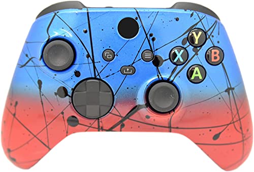 Hand Airbrushed Fade Custom Controller Compatible with Xbox Series X/S & Xbox One (Series X/S Blue & Red Fade) - color: Series X/S Blue & Red Fade