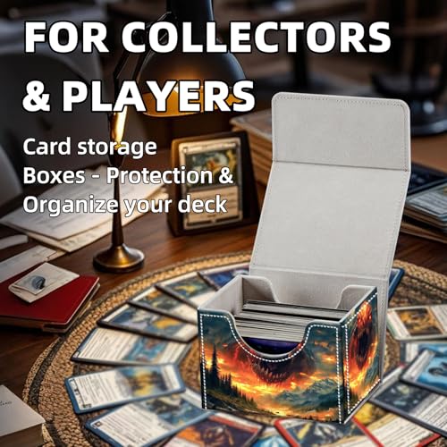 Trading Card Storage Box, Holds 100+ for MTG Cards, Premium PU Leather with Magnetic Closure, Giant Monster Head In Heavens Durable Deck Box for Magic the Gathering, Trading Card Games - color: Giant Monster Head In Heavens