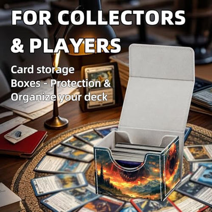 Trading Card Storage Box, Holds 100+ for MTG Cards, Premium PU Leather with Magnetic Closure, Giant Monster Head In Heavens Durable Deck Box for Magic the Gathering, Trading Card Games - color: Giant Monster Head In Heavens