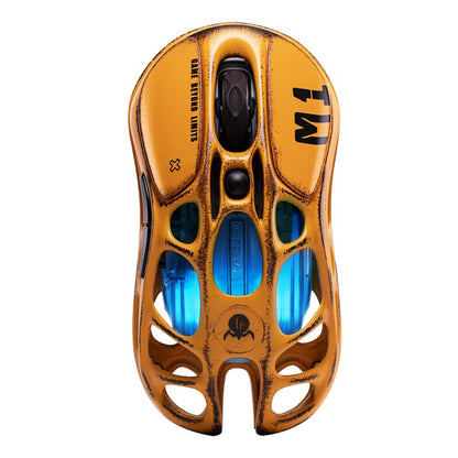 GravaStar Mercury M1 Pro Gaming Mouse, Lightweight Magnesium Alloy, 26,000 DPI, PAW3395DM Sensor, 5 Programmable Buttons, Support Wired/2.4GHz/BT, Up to 200 Hours Battery Life (Battle-Yellow) - color: Battle-Yellow