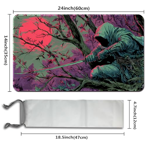 MTG Playmats(Stitched) 14x24in Compatible for OCG CCG RPG TCG Playmats with Card Zones Storage Bag (Assassins-No Zone) - color: Assassins-no Zone