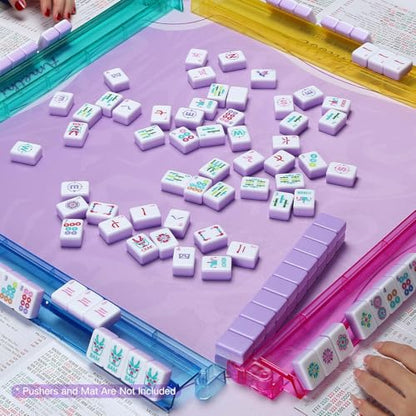 American Mahjong Tile Set, 160 Purple 4 Layer Mah Jong GameTiles with Tile Bag, Gift-Ready Storage Box, 4 Dice with Pouch, Mahjong Travel Tiles Set, Western Mah Jongg, Majong, Majiang - color: Purple