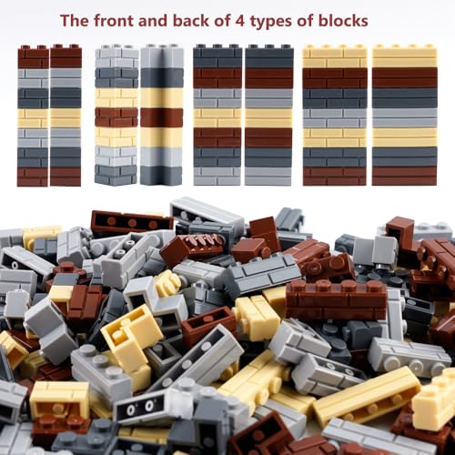 Wall Classic Bricks Parts and Pieces: 340 PCS Masonry Profile Accessories Building Block Sets(Mix) - color: Mix