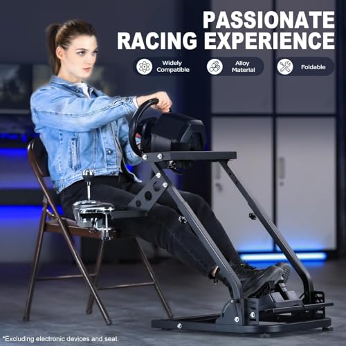 Marada G29 Racing Wheel Stand Height Adjustable Foldable Made of Carbon Steel, Can Install Both Shifter and Handbrake,Racing wheel, Support for Logitech G25 G27 G920,Thrustmaster T300RS
