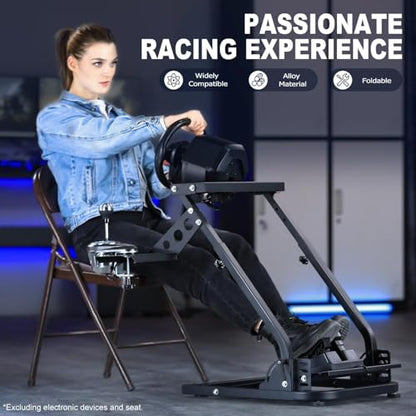 Marada G29 Racing Wheel Stand Height Adjustable Foldable Made of Carbon Steel, Can Install Both Shifter and Handbrake,Racing wheel, Support for Logitech G25 G27 G920,Thrustmaster T300RS