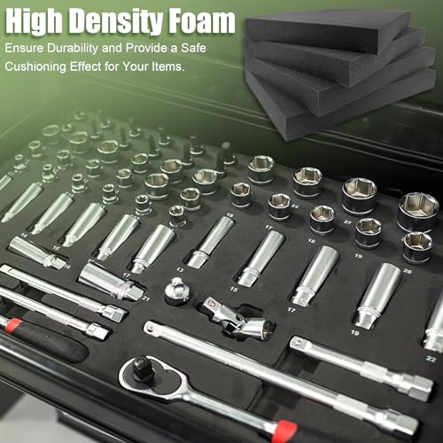 LAFENLIN Pick & Pluck Foam 4-Pack for Gun Case,16x12x2"Customizable Insert | High-density closed-cell polyethylene, pre-scored for easy customization.Protects firearms, electronics, tools & collectibles - size: 4 Pack One Size-16 Inch Length