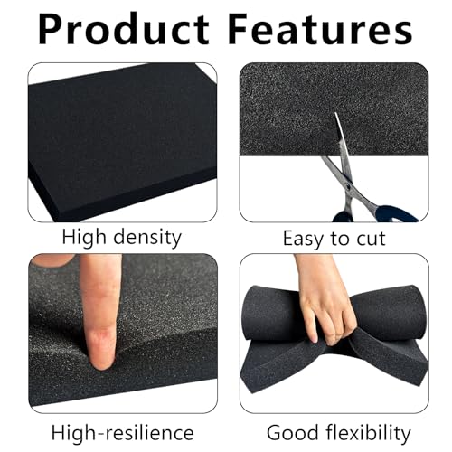 2 PCS 16" x 12" x 1.5" Polyurethane Foam Sheets Black Cushion Foam Panels | Foam Inserts for Cases,Black Foam Padding Cuttable Polyurethane Styrofoam for Cushion, Toolbox, Game Box, Storage, Crafts - size: 16x12x1.5inch