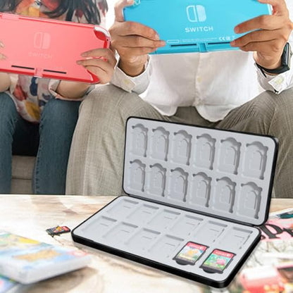 Game Card Case for Nintendo Switch/Switch 2/OLED/Lite, Portable Switch Game Case Magnetic Closure Switch Game Holder with 24 Slots for Games Cards & SD Cards Durable Cartridge Cases Hard Shell, Black - color: Black