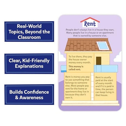 Skillmatics Flashcards for Kids – Learn About Real Things | 70 Cards, Money, Taxes & Practical Life Skills Schools Don't Teach, For Homeschool & Middle School, Gift for Tweens Ages 7–14