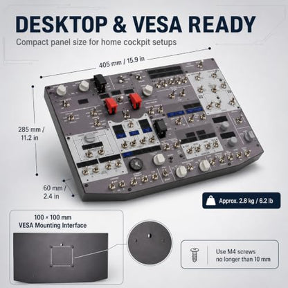 XMalNexity B107 B737 Flight Simulator Overhead Panel for MSFS 2020 2024 Xplane 12, Backlit Aluminum Housing OVHD with Auto-Return Switches, Compatible with PMDG ZiboMod iFly, Home Cockpit