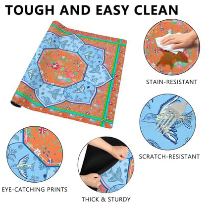 Mahjong Mat with Carrying Bag and 3 Dice, 31.5" X 31.5" Noise Reduction Mahjong Table Cover, Non Slip Gaming Mat for Board Tile Games Poker Card Dominoes, Mahjong Gifts for Women Mahjong Accessories - color: A0204