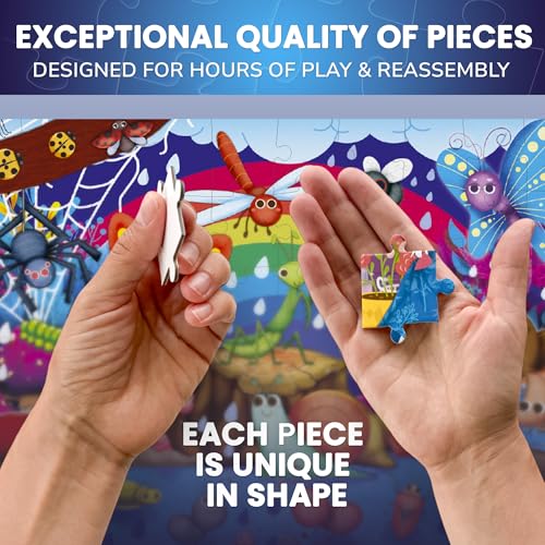 4 x 60 Piece Puzzles for Kids Ages 4-6 - Educational Kids Puzzles Ages 4-8 | Glow-in-the-Dark - Farm Bugs, Tropical and Ocean Animals - Toddler Puzzle - Learning Kids Games Ages 4-8 - Gift for Children - color: 4x60 Bugs