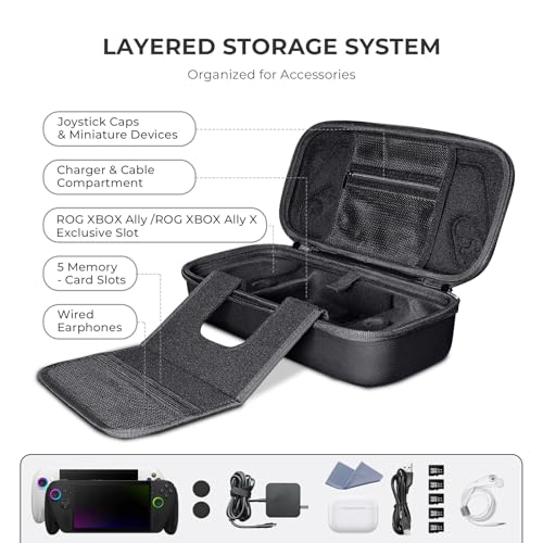 JYGamhanbil Hard Shell Carrying Case for ASUS ROG Xbox Ally / Xbox Ally X | Compatible with ROG Xbox Ally X (2025 7"), Portable Travel Storage Bag, For Gaming Handheld Console & Accessories