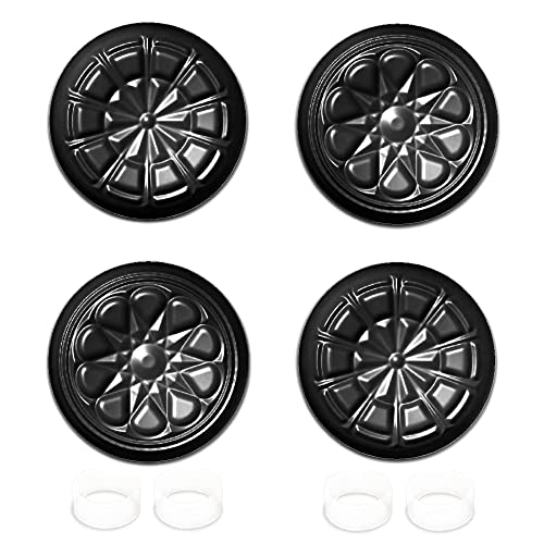 PERFECTSIGHT Thumb Grip Caps for Switch 2 2025/ Steam Deck PS5/PS4/Xbox One/360/NS Pro Controller, Anti-Slip Thumbsticks Joystick Caps Analog Stick Button Cover with Joystick Protectors, Geometry - color: Black Geometry