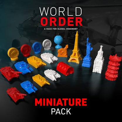 World Order: Miniature Pack - 93 Collectible Pieces, 3D Printed, Board Game Upgrade Components, Tanks, Monuments, Markers, Add-On Accessory Set - style: Miniature Pack