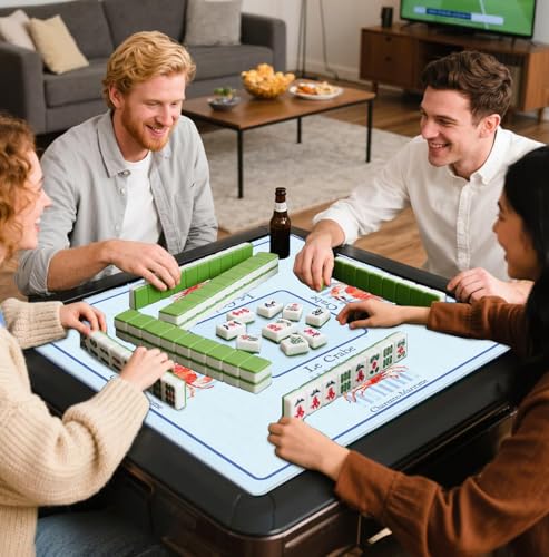Blue Coastal Beach Crab Mahjong Mat 31.5x31.5 Inch, Non-Slip and Noise Reduction Mah Jong Table Mat Cover Gifts for Mahjong Lovers Poker Board Games Dominoes - color: Blue Coastal Beach Crab