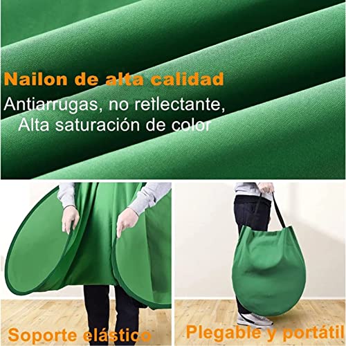 Portable Chair Green Screen Background, 142cm Popping Up Greenscreen Backdrop,Collapsible Chroma Key Kit with Chair Attachment Storage Case for Webcam Video Streaming Gaming Conferencing Webinars