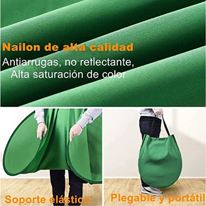 Portable Chair Green Screen Background, 142cm Popping Up Greenscreen Backdrop,Collapsible Chroma Key Kit with Chair Attachment Storage Case for Webcam Video Streaming Gaming Conferencing Webinars