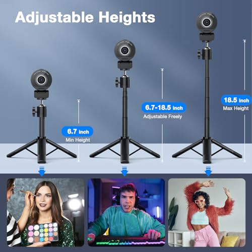 EMEET SmartCam S800-4K Webcam with Tripod for Streaming, Sony 1/2'' Sensor | Supports HDR, PDAF&TOF Dual-autofocus, 1080P@60FPS, Adjustable Heights with 360° Swivel Head, Perfect for Live Streaming - style: S800 1/2" Sensor with Tripod