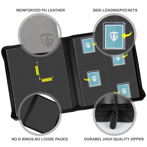 16 Pocket Toploader Binder,Holds 640 3”x4” Toploader Hard Cases,Sleeves Card Collection Binder,20 Double Sided Pages,Compatible with Trading & Sports Holder(Gray) - color: Gray, size: 16 Pocket