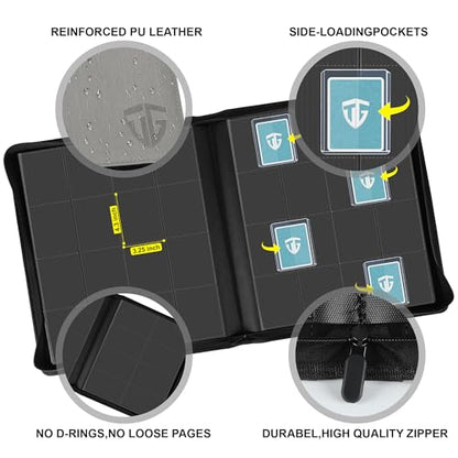 16 Pocket Toploader Binder,Holds 640 3”x4” Toploader Hard Cases,Sleeves Card Collection Binder,20 Double Sided Pages,Compatible with Trading & Sports Holder(Gray) - color: Gray, size: 16 Pocket