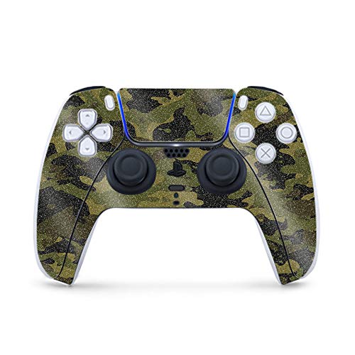 MightySkins Glossy Glitter Skin Compatible with PS5 / PlayStation 5 Controller - Green Camouflage | Protective, Durable High-Gloss Glitter Finish | Easy to Apply and Change Styles | Made in The USA - color: Green Camouflage
